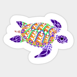 colorful and fun turtle tortoise ecopop art Sticker